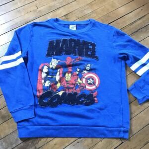 Marvel Comics Youth XL Blue Crewneck Pullover Sweatshirt Avengers GT45G132Z